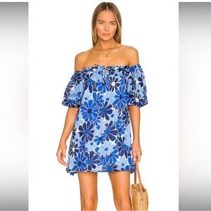 Faithfull The Brand Letisha Mini Dress - Blue Canaria Floral